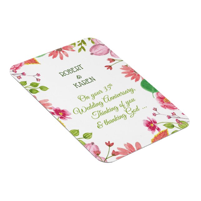 Ímã Flores de Aniversário de Casamento Religioso 35 an (Lado Direito)