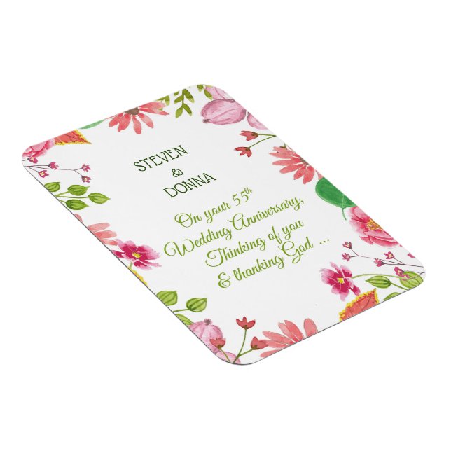 Ímã Flores de Aniversário de Casamento Religioso 55 an (Lado Direito)