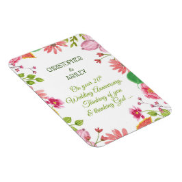 Ímã Flores de Aniversário de Casamento Religioso de 20