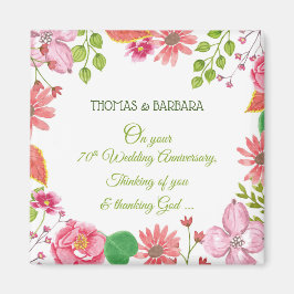Imã Flores de Aniversário de Casamento Religioso de 70