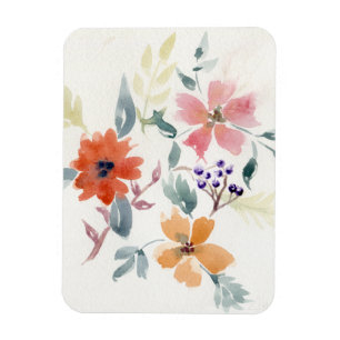 Ímã Flores de Aquarela   Arte Pintada À Mão