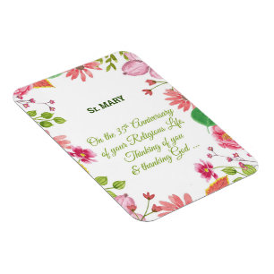 Ímã Flores de Aquarela Religiosas do 35.º Aniversári