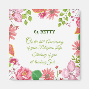 Imã Flores de Aquarela Religiosas do 60º Aniversário