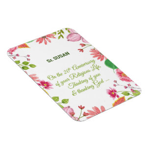 Ímã Flores de Aquarelas Religiosas do 20 Religioso da