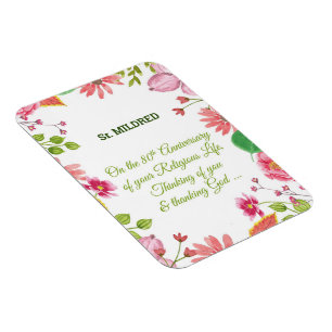 Ímã Flores de Aquarelas Religiosas do 80 Religioso da 