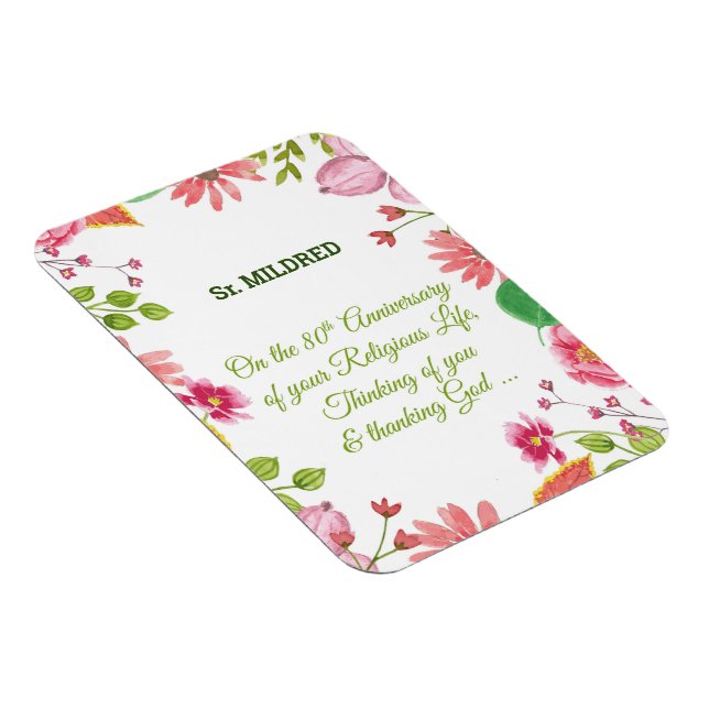 Ímã Flores de Aquarelas Religiosas do 80 Religioso da  (Lado Direito)