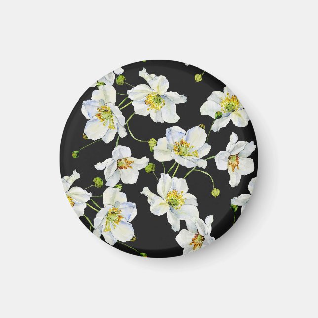 Imã Flores de Camomila: Padrão de Ilustração de Aquare (Frente)
