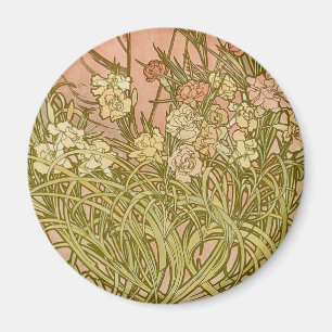 Imã Flores de cravo Mucha Art Nouveau