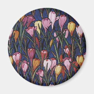 Imã Flores de Crocus Antigos em um Jardim, Padrão Flor