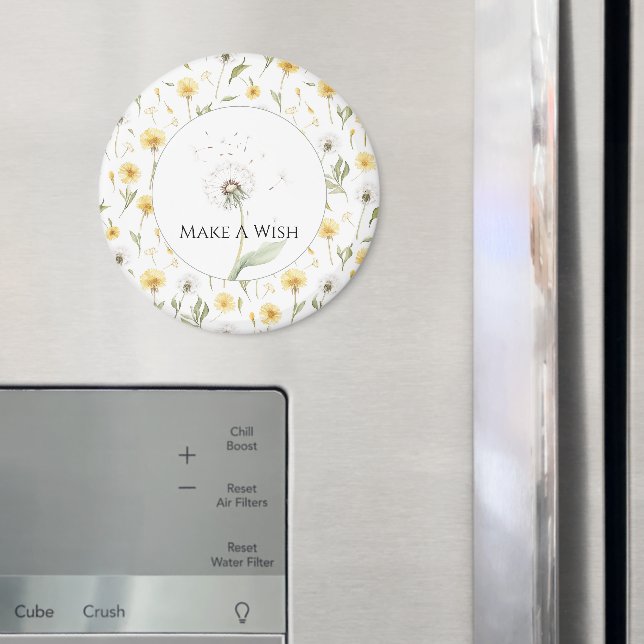Imã Flores de Dente-de-Leão Brancas Amarelas (In Situ (Fridge))