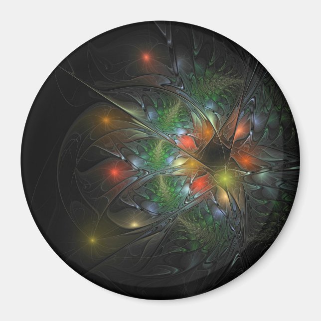 Imã Flores de fantasia fractal suaves e tenra (Frente)