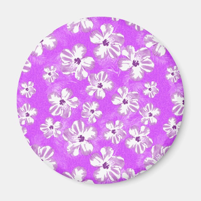 Imã Flores de Hibisco Roxo (Frente)