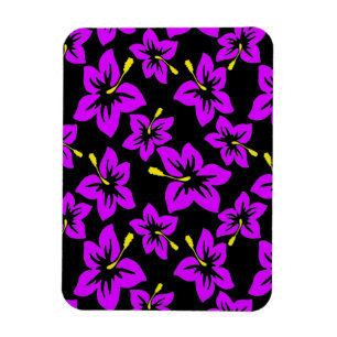 Ímã Flores de Hibisco Roxo Tropical do Havaí