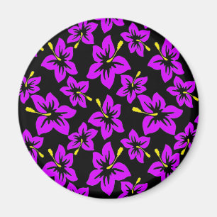 Imã Flores de Hibisco Roxo Tropical do Havaí