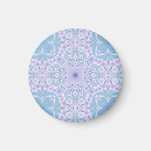 Imã Flores de jardim retrô em azul e violeta