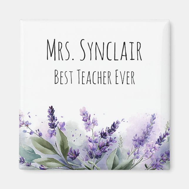 Imã Flores de Lavanda Personalizadas Agradecimento ao  (Frente)