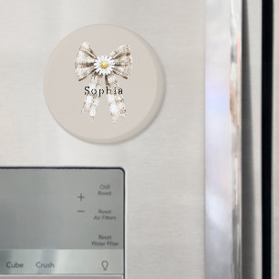 Imã Flores de Margarida de Laço Branco Cocoa Cream