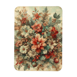 Ímã Flores de Natais vintages Elegantes