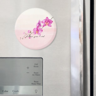 Imã Flores de Orquídea Rosa-Blush