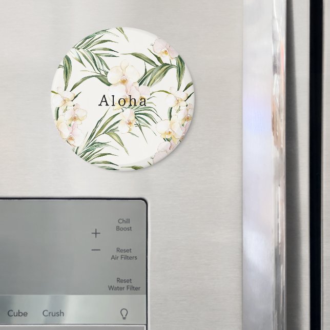 Imã Flores De Orquídeas Brancas Tropicais (In Situ (Fridge))