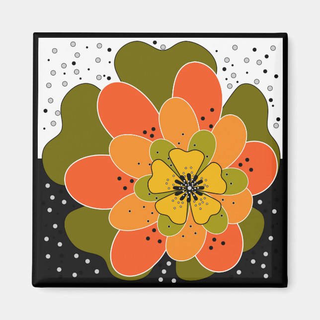 Imã Flores de outono, flor, latido de ilustração (Frente)
