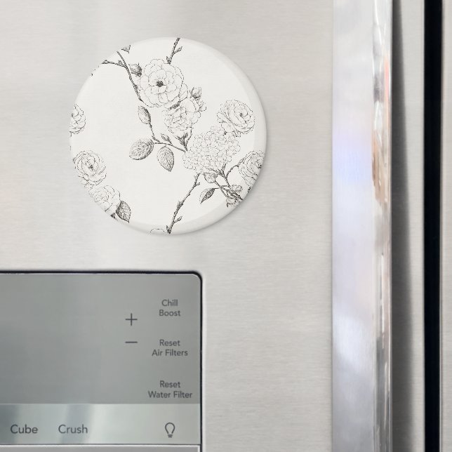 Imã Flores de Outono Pretas e Creme (In Situ (Fridge))