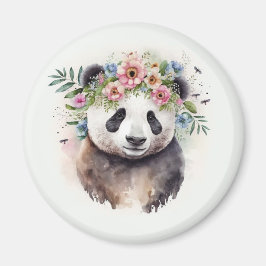 Imã Flores de Panda Aquarela