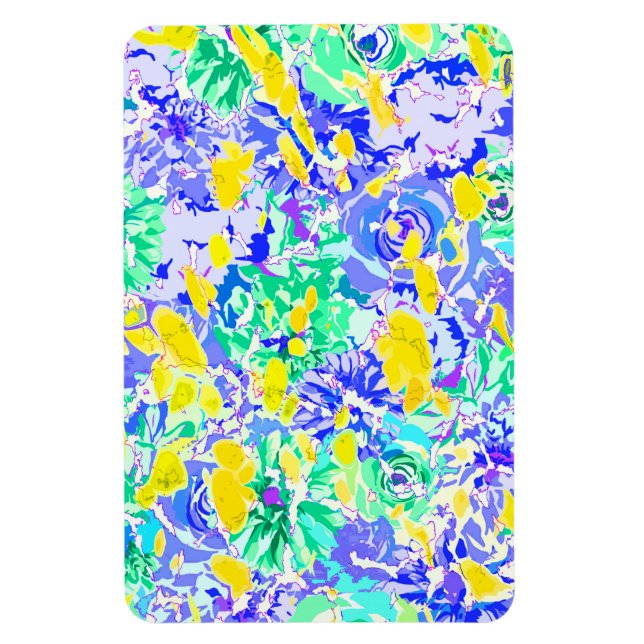 Ímã Flores de primavera coloridas abstratas fofas (Vertical)