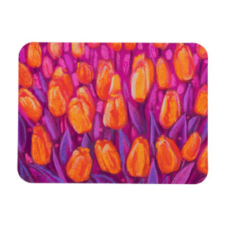 Ímã Flores de primavera do Campo Tulipas Laranja Cor-d