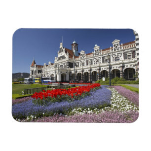 Ímã Flores de Primavera e Estação de Trem Histórica,