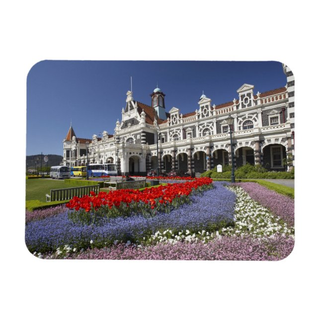 Ímã Flores de Primavera e Estação de Trem Histórica, (Horizontal)