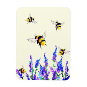 Ímã Flores de primavera e Mímã de Abelhas Voadoras