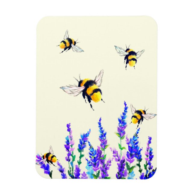 Ímã Flores de primavera e Mímã de Abelhas Voadoras (Vertical)
