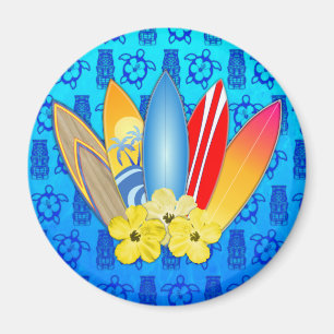 Imã Flores de surfboard e Hibiscus