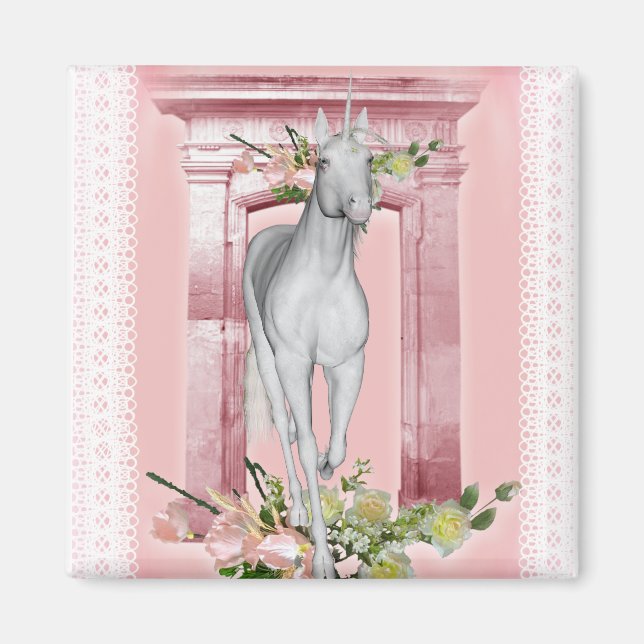 Imã Flores de Unicórnio Bonitas 1 (Frente)