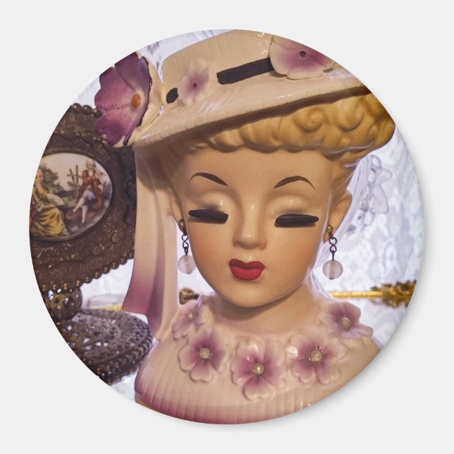 Imã Flores De Vaso De Cabeça Roxa Frasco De Perfume (Frente)