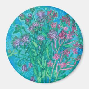 Imã Flores-de-Verão Buquê Flor Pintura Floral