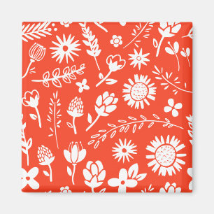 Imã Flores de Verão Laranja Sunny Blooming