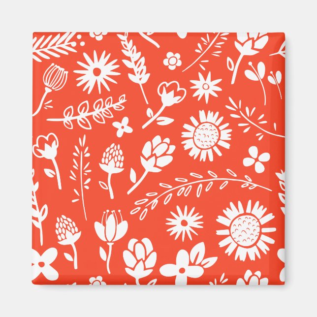 Imã Flores de Verão Laranja Sunny Blooming (Frente)