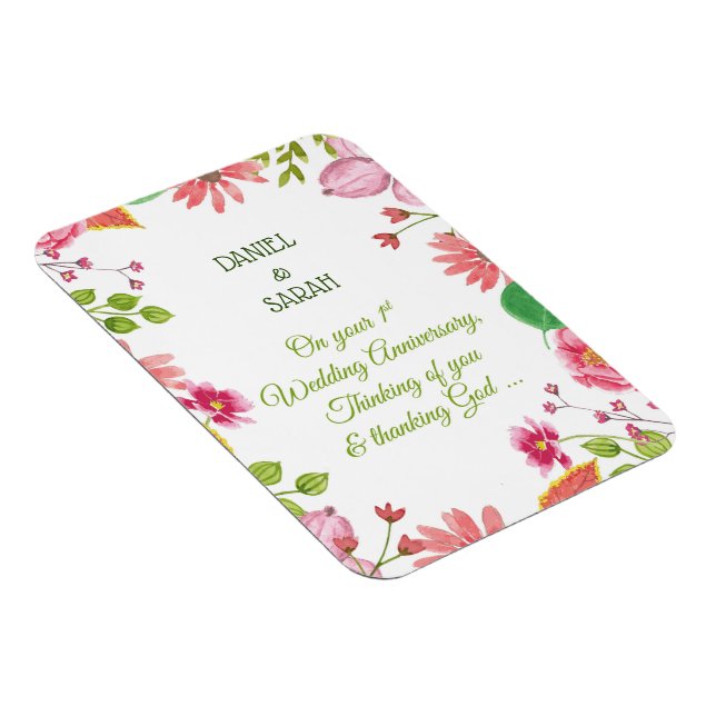 Ímã Flores do 1º Aniversário de Casamento Religioso (Lado Direito)