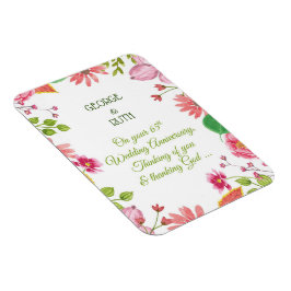 Ímã Flores do 65º aniversário do casamento religioso