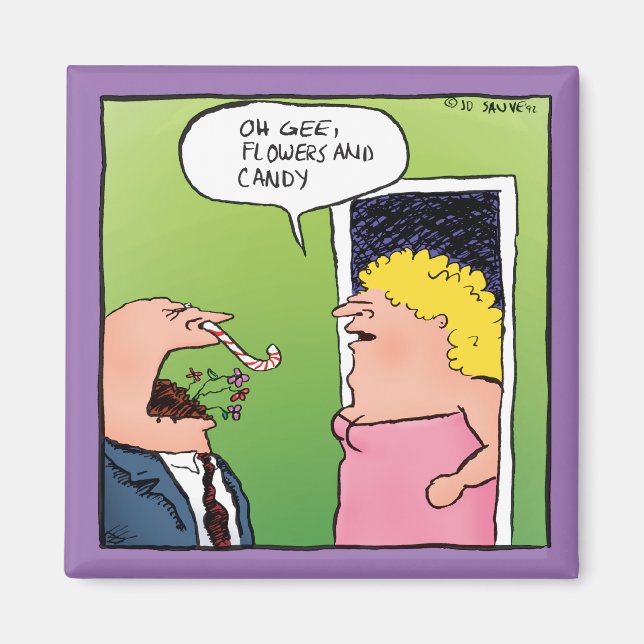 Imã Flores e Doce Cartoon Romântico (Frente)
