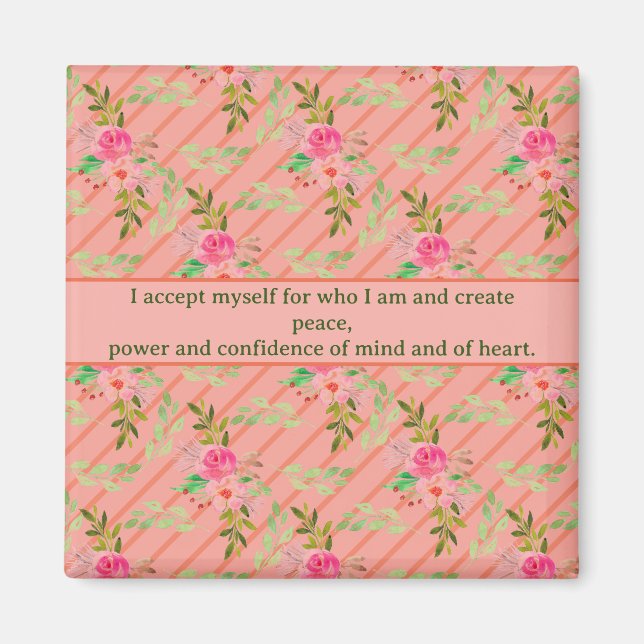 Imã Flores E Folhas De Afirmação (Frente)