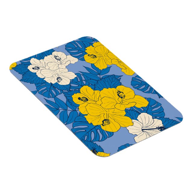 Ímã Flores e folhas de hibisco (Lado Direito)