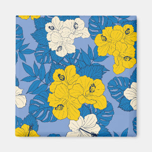 Imã Flores e folhas de hibisco