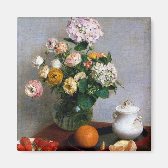 Imã Flores e Frutas, Henri Fantin-Latour (Frente)