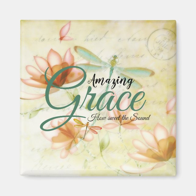 Imã Flores e libélula Amazing Grace (Frente)