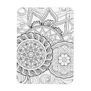 Ímã Flores e mandalas do Doodle