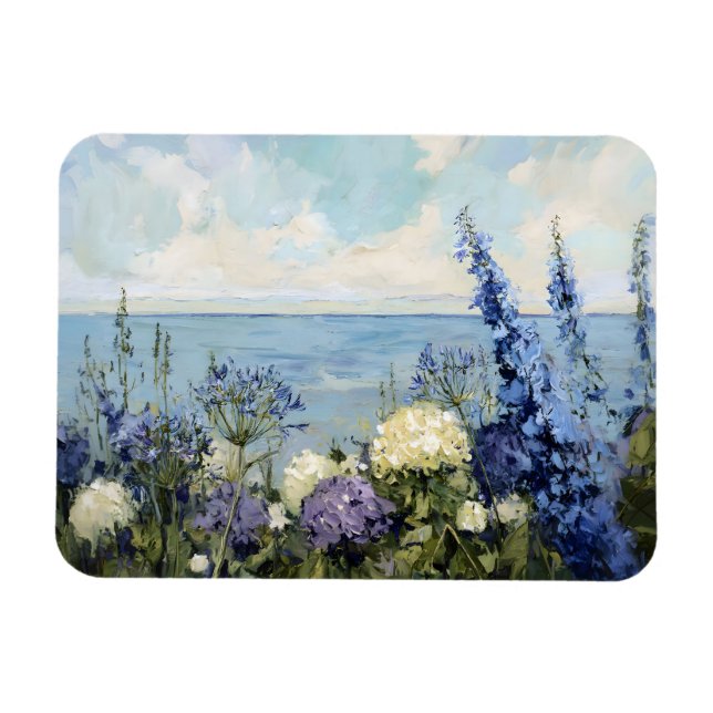 Ímã Flores e pintura marítima (Horizontal)