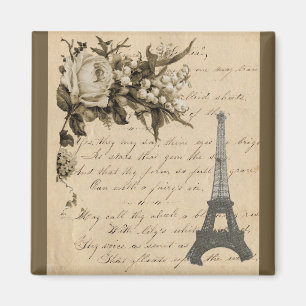 Imã Flores e torre Eiffel francesas velhas